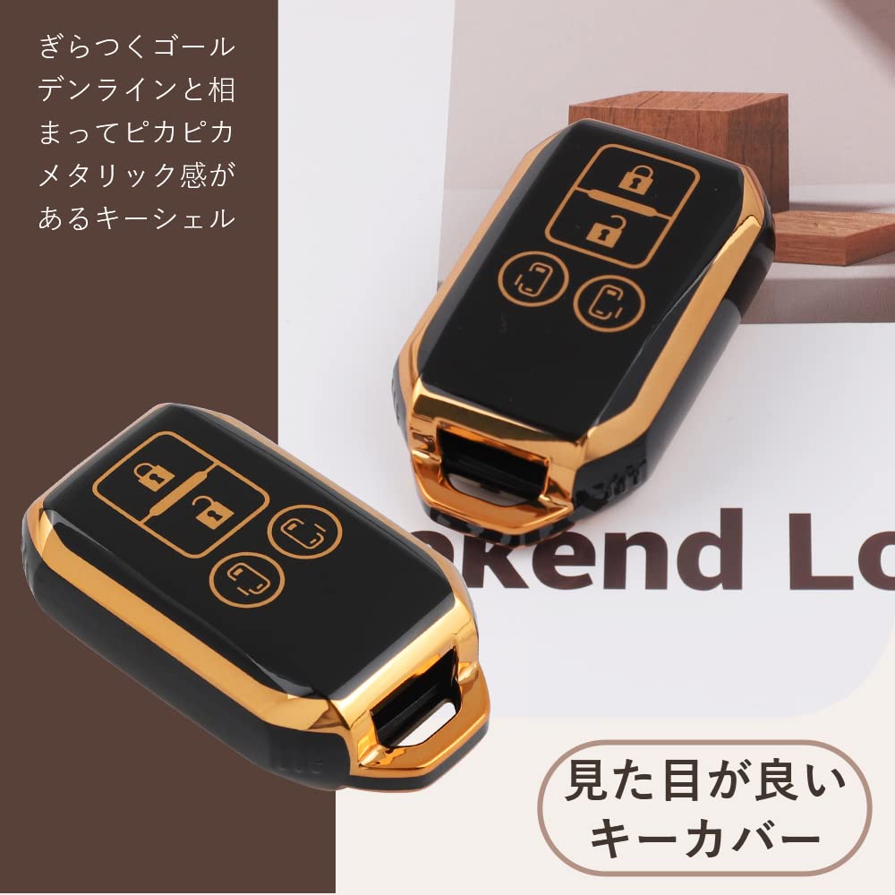 Futwod 4 Button Key Holder for Suzuki Solio Spacia Jimny Hustler Swift Crosby Flare