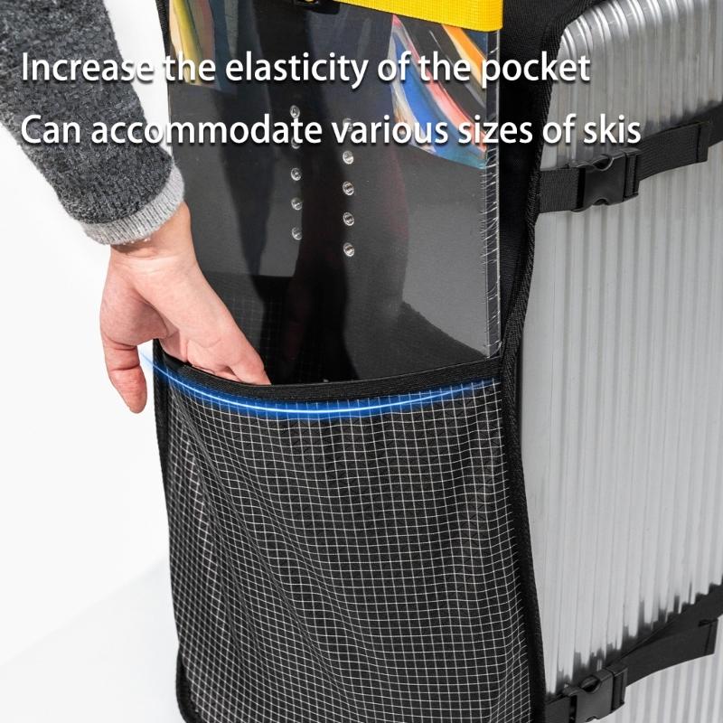 Snowboard Luggage Strap Cover Elastic Pocket Accommodating Various Snowboards Large Side Compartments Travel Storage