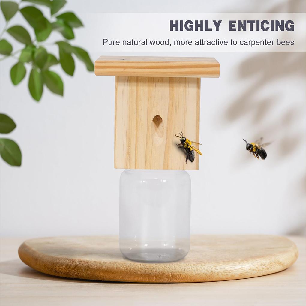 Nature Style Carpenter Bee Trap For Outdoor Hanging With Detachable Safes Hanging Carpenter Wooden