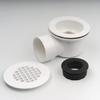 2" Low Profile Shower Drain with 2" x 1-1/2" Reducer Pipe Fitting and Perforated Strainer- PVC Side Outlet Drain Assembly for Replacement Shower Base