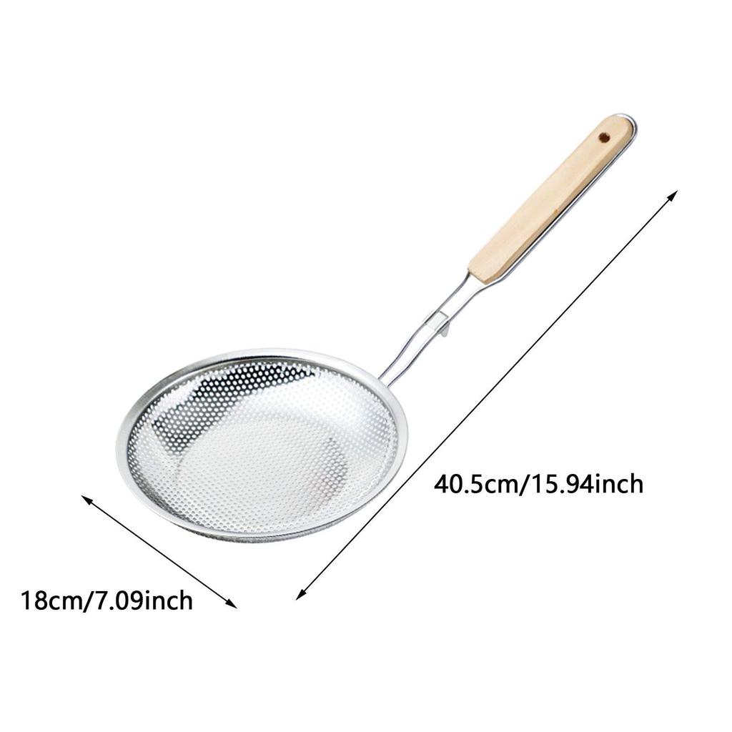 Skumslev Ergonomiskt Handtag Multifunktionell Pastasilsked för Matlagning Potatischips Kök Fritering Avrinning