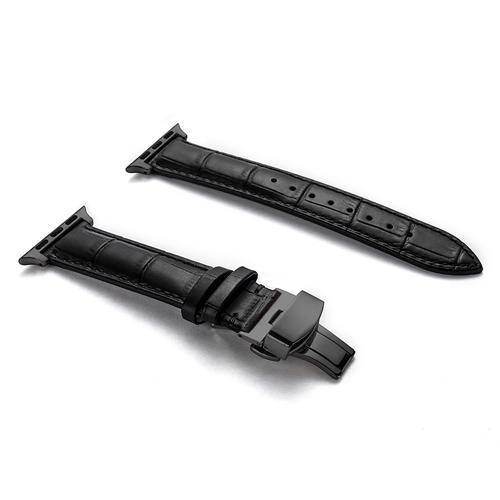 Leather strap for Apple watch band 44mm 40mm 45mm 41mm 49mm 42mm 38mm Butterfly buckle Bracelet iwatch serie 3 5 6 se 7 8 ultra