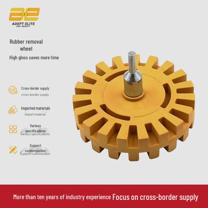Pneumatic Deburring & Polishing Wheel - 3.5" & 4" Rubber Discs with Adhesive Sticker for Cars