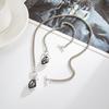 Luxury Simple Irregular Geometric Acrylic Black Imitation Diamond Pendant OT Buckle Necklace Bracelet Ring for Women Jewelry Set