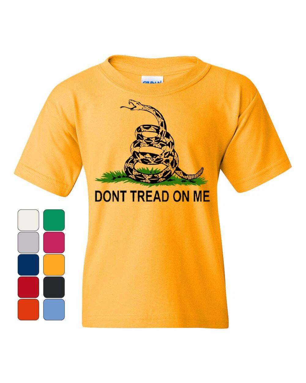 Don t Tread On Me Youth kids boys T-Shirt Gadsden Flag Rattle Snake Tee 120