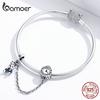 BAMOER Mr. Rabbit Safety Chain 925 Sterling Silver Bunny & Clock Charms Fit Originálny náramok