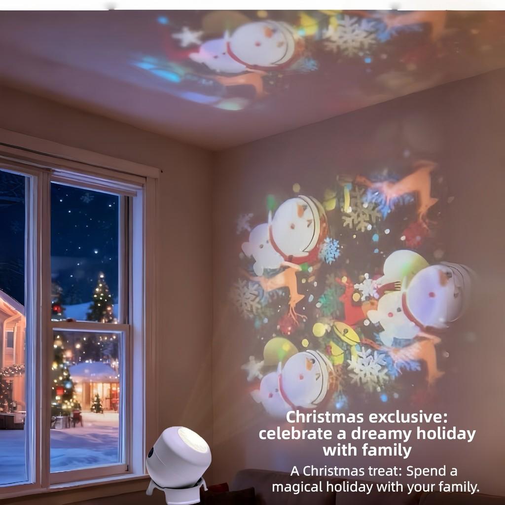 Ocean Snowflake Christmas Theme Led Rotation Projector Night Light For Childrens Sleep Room Decor