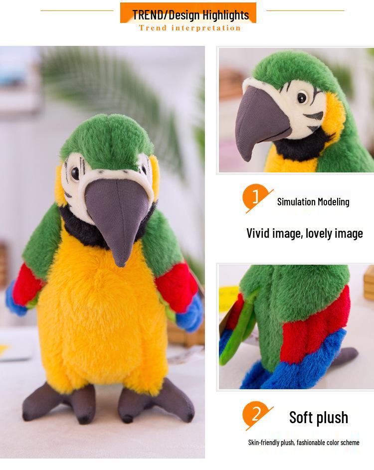 Creative Cute Macaw Parrot Plush Toy - Funny Bird Doll & Children's Birthday Gift