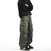 Pantaloni da Lavoro da Uomo Primavera e Autunno Nuovi Retro Americano Multi-tasche Belli Larghi Dritti Casual