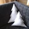 Christmas Tree Shape Cushion for Living Room Sofa (Pack of 2, 16x16 Inch, White) Christmas Theme Cushion, Sofa Cushion, Christmas Decor