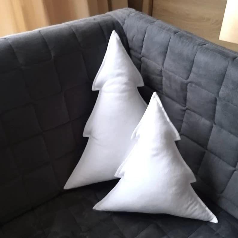 

Christmas Tree Shape Cushion for Living Room Sofa (Pack of 2, 16x16 inch, White) Christmas Theme Cushion, Sofa Cushion, Christmas Decor