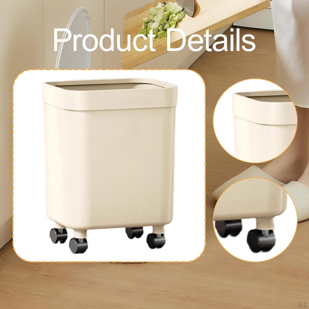 Trash Can Garbage Sturdy Ergonomic Large Capacity Household Waste Bin Wastebasket for Toilet