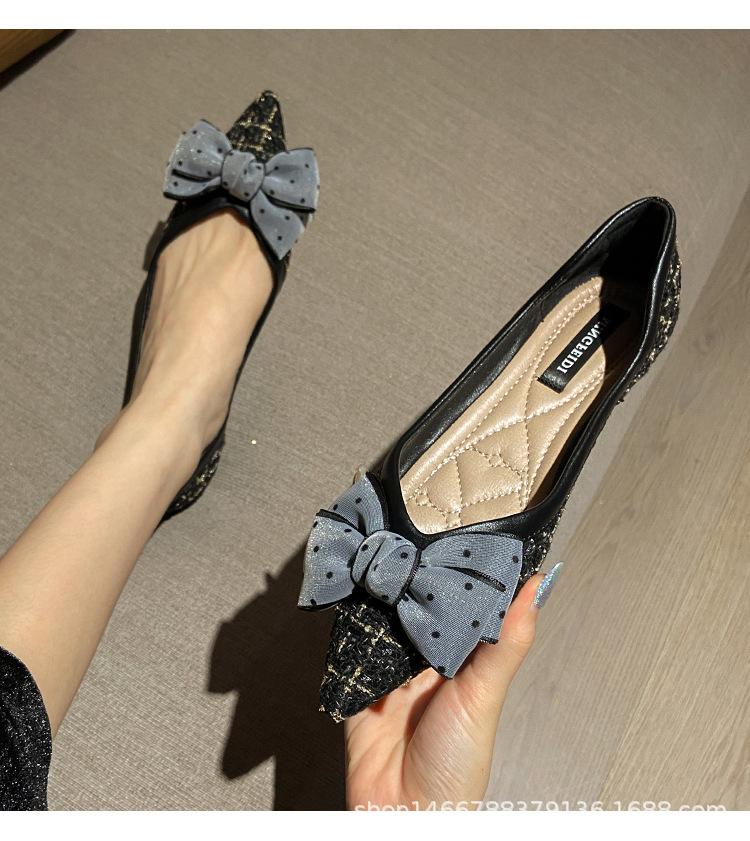 

Мода 35-43 Плюс Размер горошек бант женские балетки эспадрильи неглубокие мокасины с острым носком клетчатая ткань мокасины кроссовки женские 7.5 чёрный