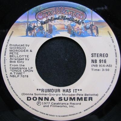 7inch Record DONNA SUMMER - Rumour Has It NB916 Casablanca 1977 Canada Dance & Electronica Used