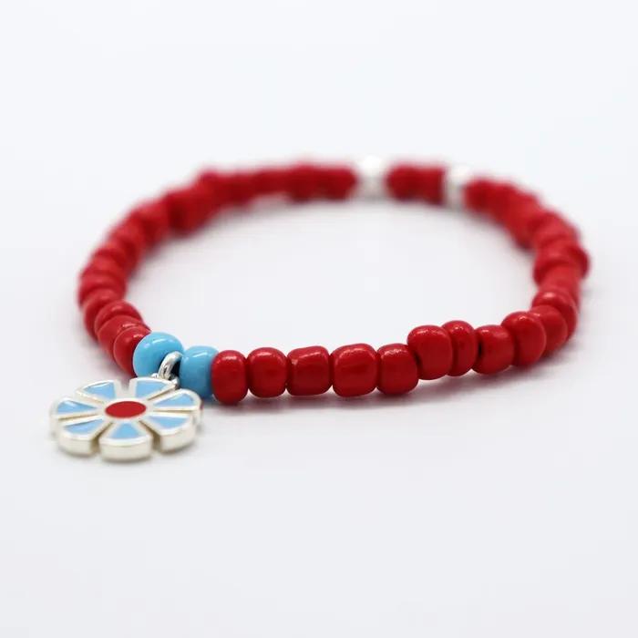 Pretty Daisy Vivid Color Beads Bracelet Colorful Daisy Flower Bead Bracelet