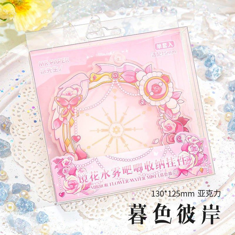 Anime Badge Display |  75mm Badge Acrylic Badge Case Charm Set Jing Hua Shui Wu розовый