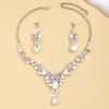 European & American Bridal Necklace Set: Rhinestone Jewelry for Wedding & Evening Dress Photography