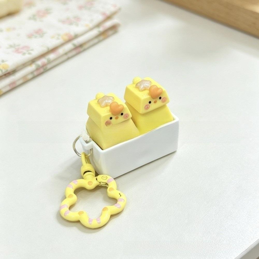 Finger Button Anti-stress Toy Pendant Cheese Calming Keychain Keys Fidget Keychain  Children Adults