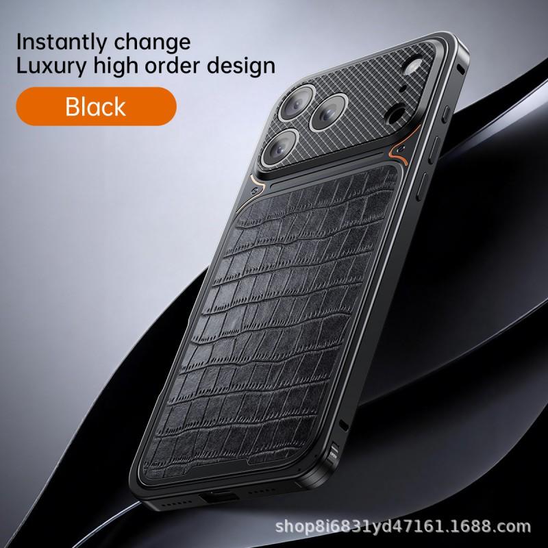 IPhone 16 Pro Max Case Premium Crocodile Texture Full Body Shockproof Business Style