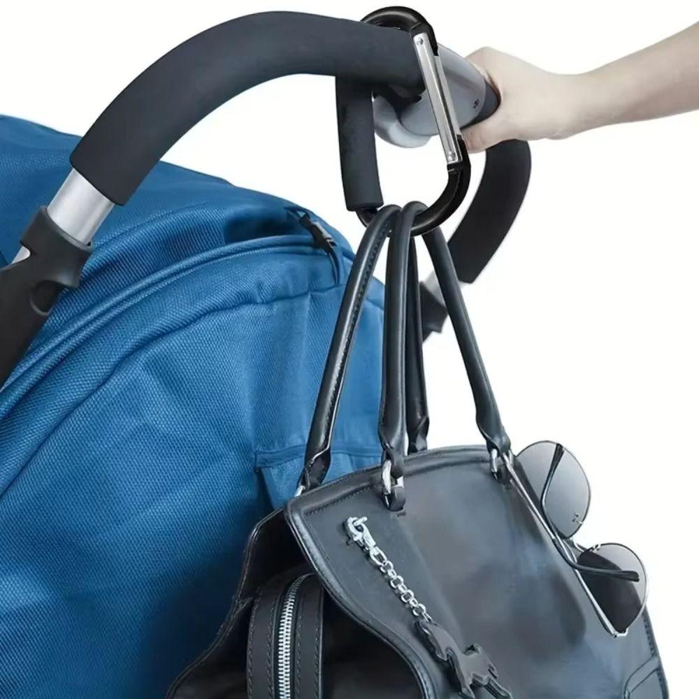 2Pcs D-Ring Baby Stroller Hook Sponge Handle Carriage Hanger Shopping Bag Clip Hooks  for Outdoor