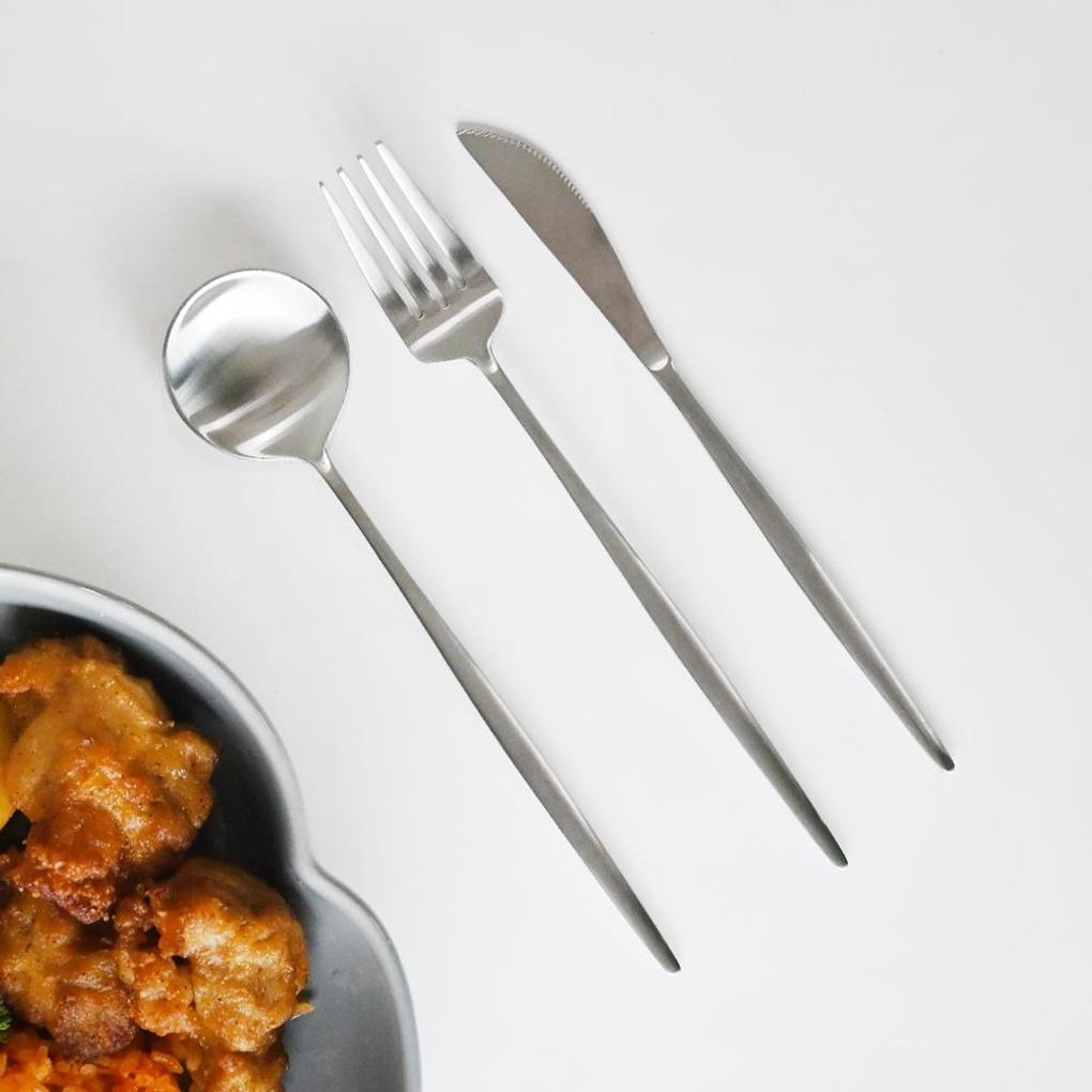 Avella Matt Edelstahl Dessertmesser Silber