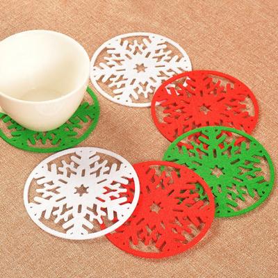 Talos 2 Stück Weihnachts-Schneeflocken-Tassenmatten, hitzebeständige Untersetzer, Tischset, Tischdekoration