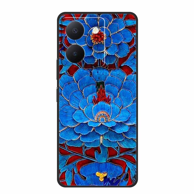 3D Emboss Case For Vivo Y27s Phone Case Relief Black Silicone Soft Back Cover Coque Funda For Vivo Y27s Case Y 27 s Capas 6.64"