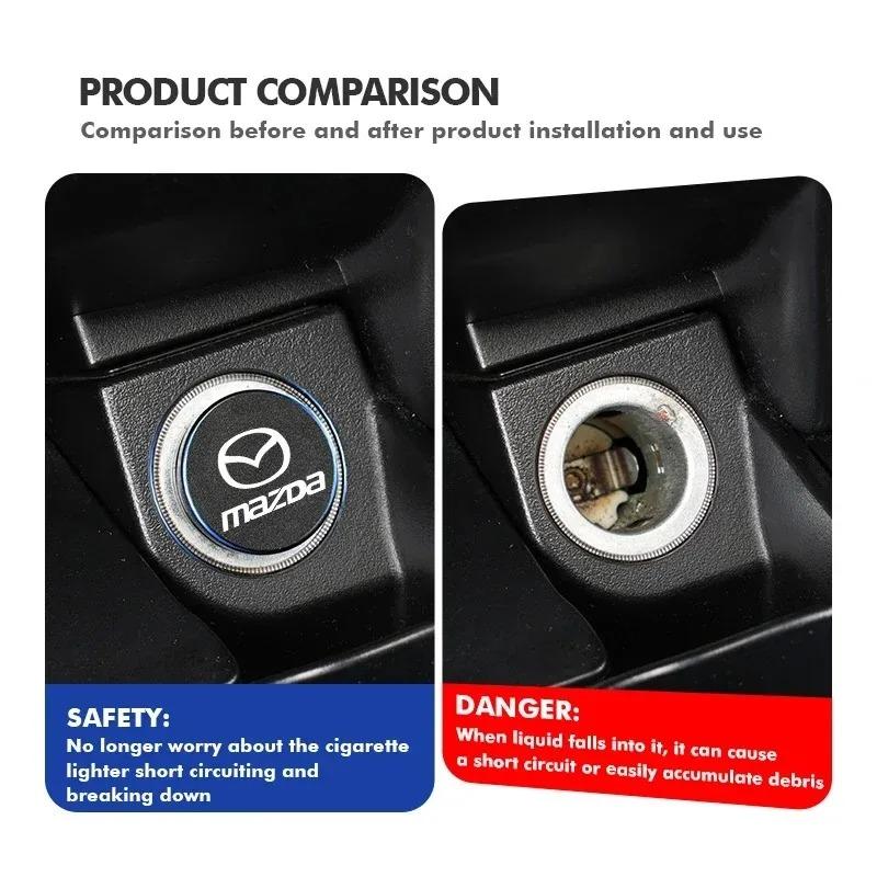 Metal Car Cigarette Lighter Dust Cover Decor Cap For Mazda 2 3 6 CX5 CX30 CX50 CX4 MX5 CX8 CX7 CX3 BT50 Interior Accessories