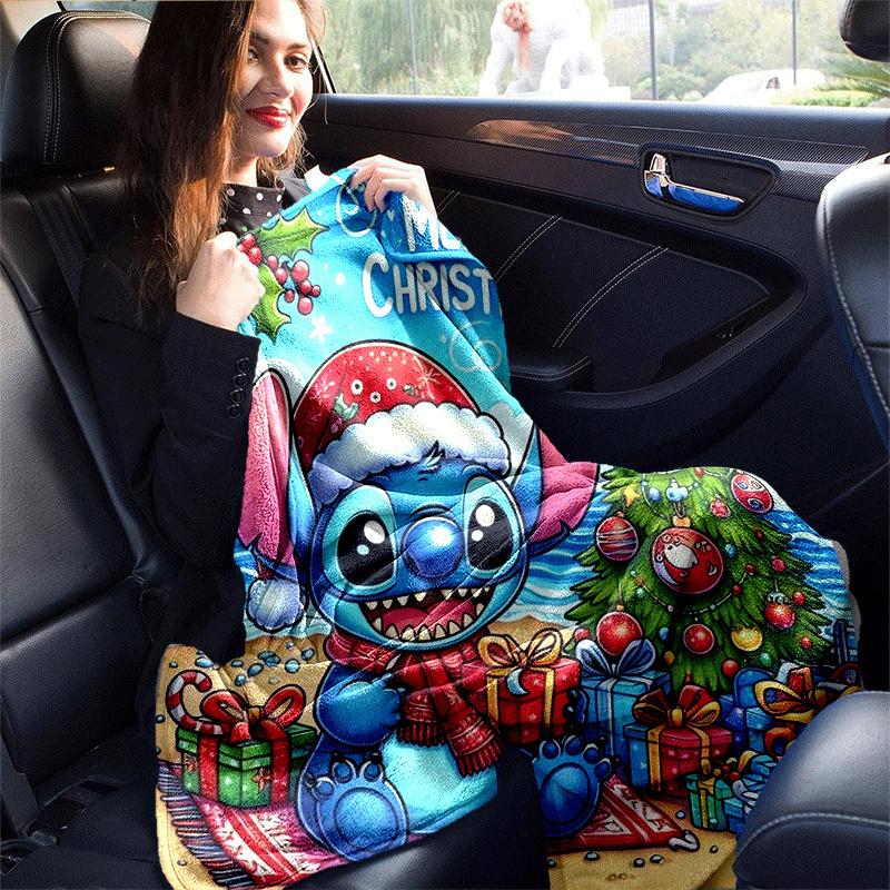 1pc Stitch Printing Blanket - Soft, All-Season Throw for Office Blanket,Personalized Gift with Adorable Cartoon Design