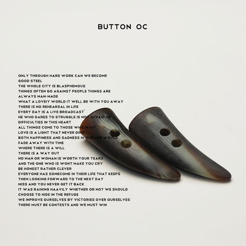 Real Horn Two-Hole Rope Buttons Down Jacket Buttons Double-Sided Nylon Coat Horn Tip Decorative Buttons