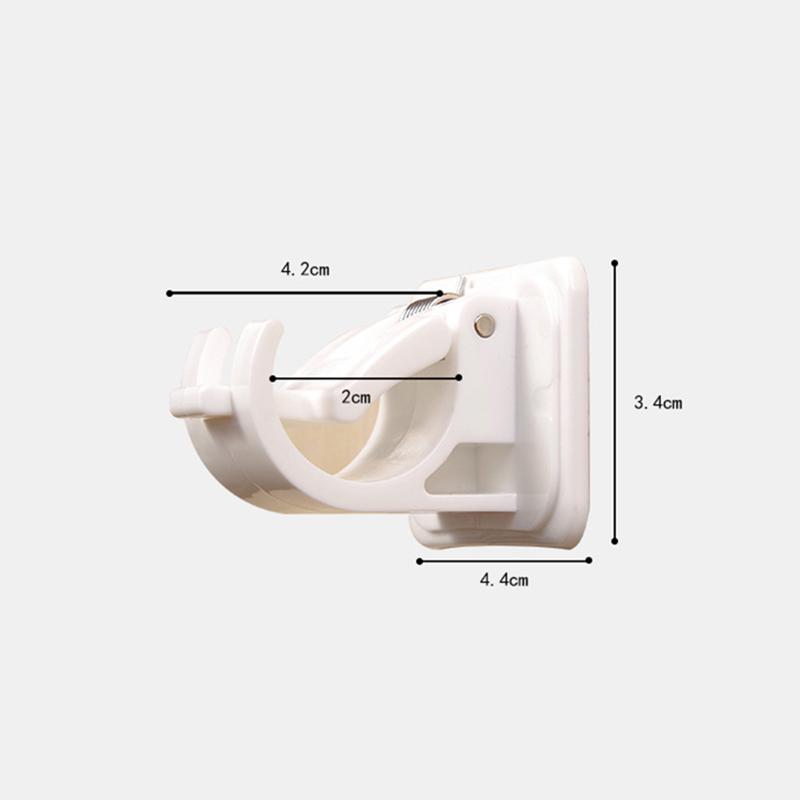 2pcs Self Adhesive Curtain Rod Bracket Punch-free Curtain Rod Clip Nail-Free Adjustable Shower Curtain Rod Hanging Holder
