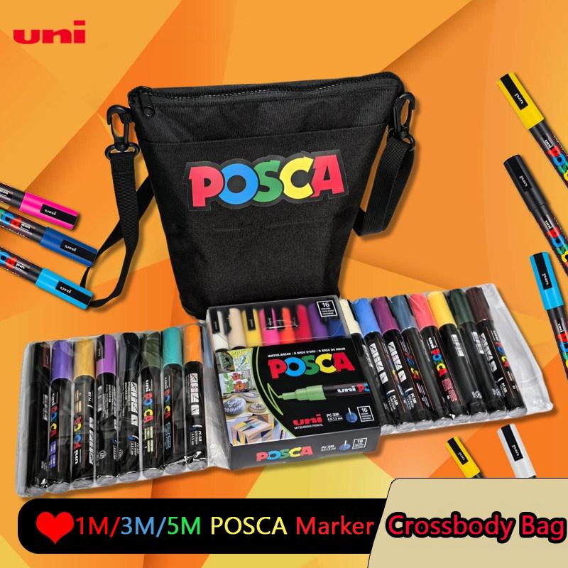 Japanese POSCA Acrylic Marker Set 32Vibrant Colors,1M/3M/5M,Quick-Drying&Smudge-Proof for Professional Artists,Students&Crafters