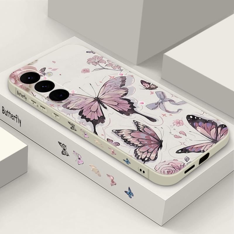 Colorful Butterfly Print Case For Samsung Galaxy S26 S25 Ultra S24 S23 S22 Plus S21 FE A15 A16 A17 A35 A36 A54 A55 A56 5G Soft Cover