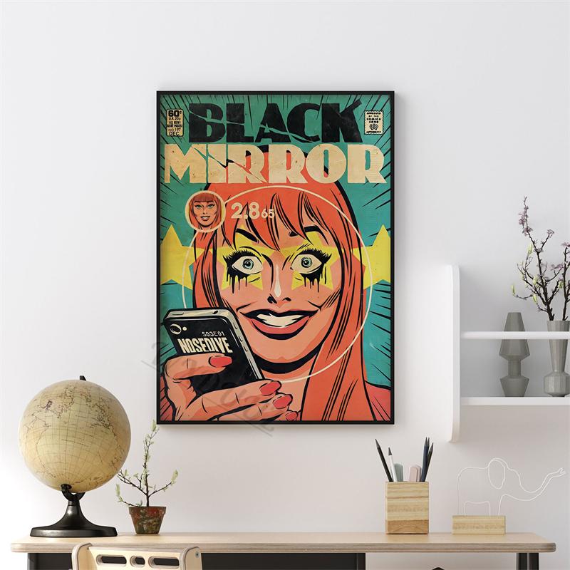 Black Mirror 80s Classic Retro Movie Figure Series Print Posters For Room Living Canvas Painting Art Home Wall Decor Pictures