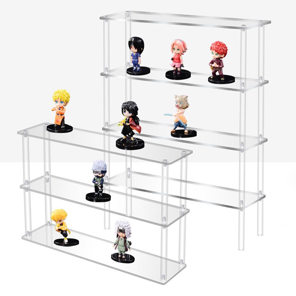 Vertical Acrylic Display Stand Ladder Storage Shelf for Bubble Mart Dolls,Labubu Collectibles,Figures,Perfume,Cosmetics,Cupcake
