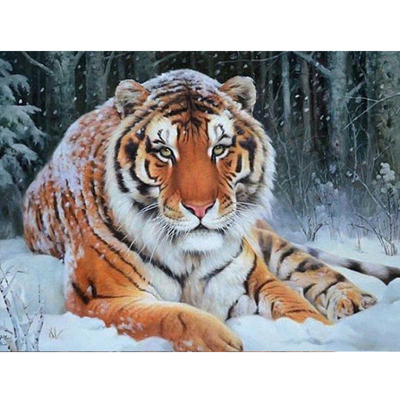 5D Diamond Painting Tiger Picture Of Rhinestones Diamond Embroidery Animals Diamond Mosaic Wall Decor
