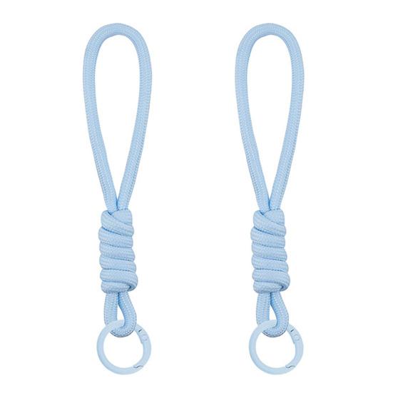 2Pcs Braided Rope Pendant Lightweight High-Elastic Keychain Holder with Reinforced Knot Design Macaron Color Mobile Phone Case Lanyard