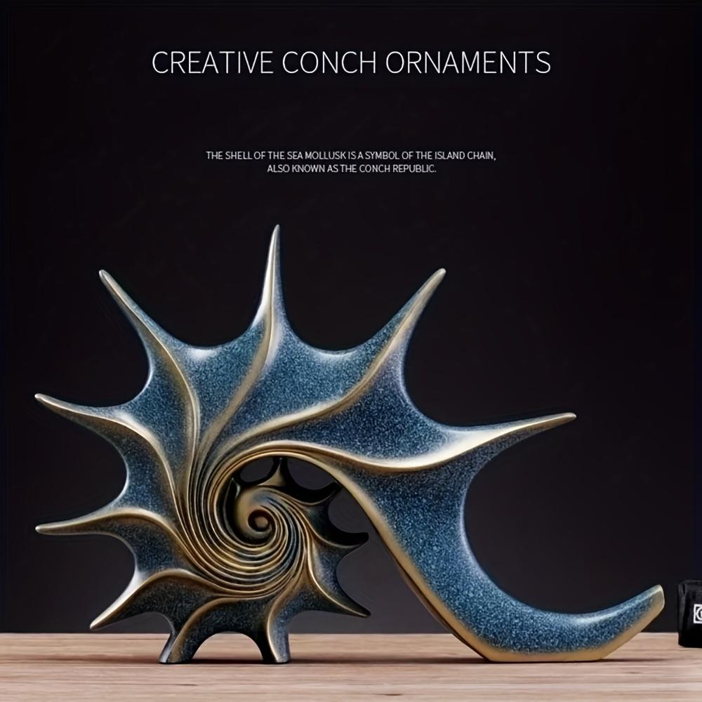 Resin Conch Sculpture - Fantasy-Inspired Home Decor for Living Room, Bookshelf, or TV Cabinet - Perfect Housewarming Gift, Tabletop Decoration