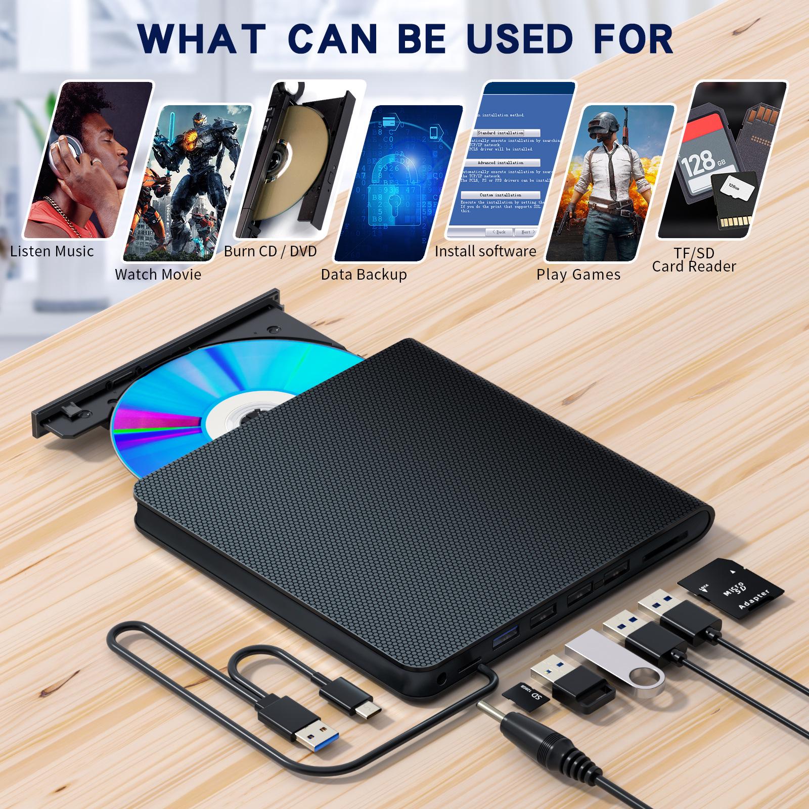 

Многофункциональный внешний DVD-рекордер с интерфейсом USB-C и устройством чтения карт SD 7-в-1