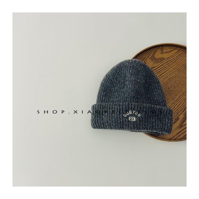 Kinderwollmütze im koreanischen Stil Herbst- und Winterstil Vielseitige Baby-Strickmütze mit Ohrenschutz Jungen- und Mädchenwollmütze Kältemütze