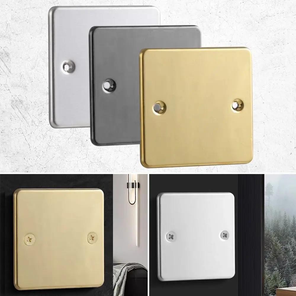 New 86 /120 Type Bottom Box Panel Stainless Steel Gold Silver Blank Panel Hole Wall Plug Board