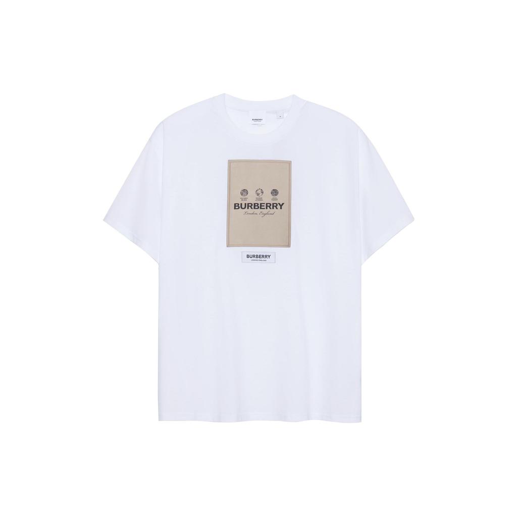 Burberry T-Shirts Men's White Crew Neck Moderate 80575291
