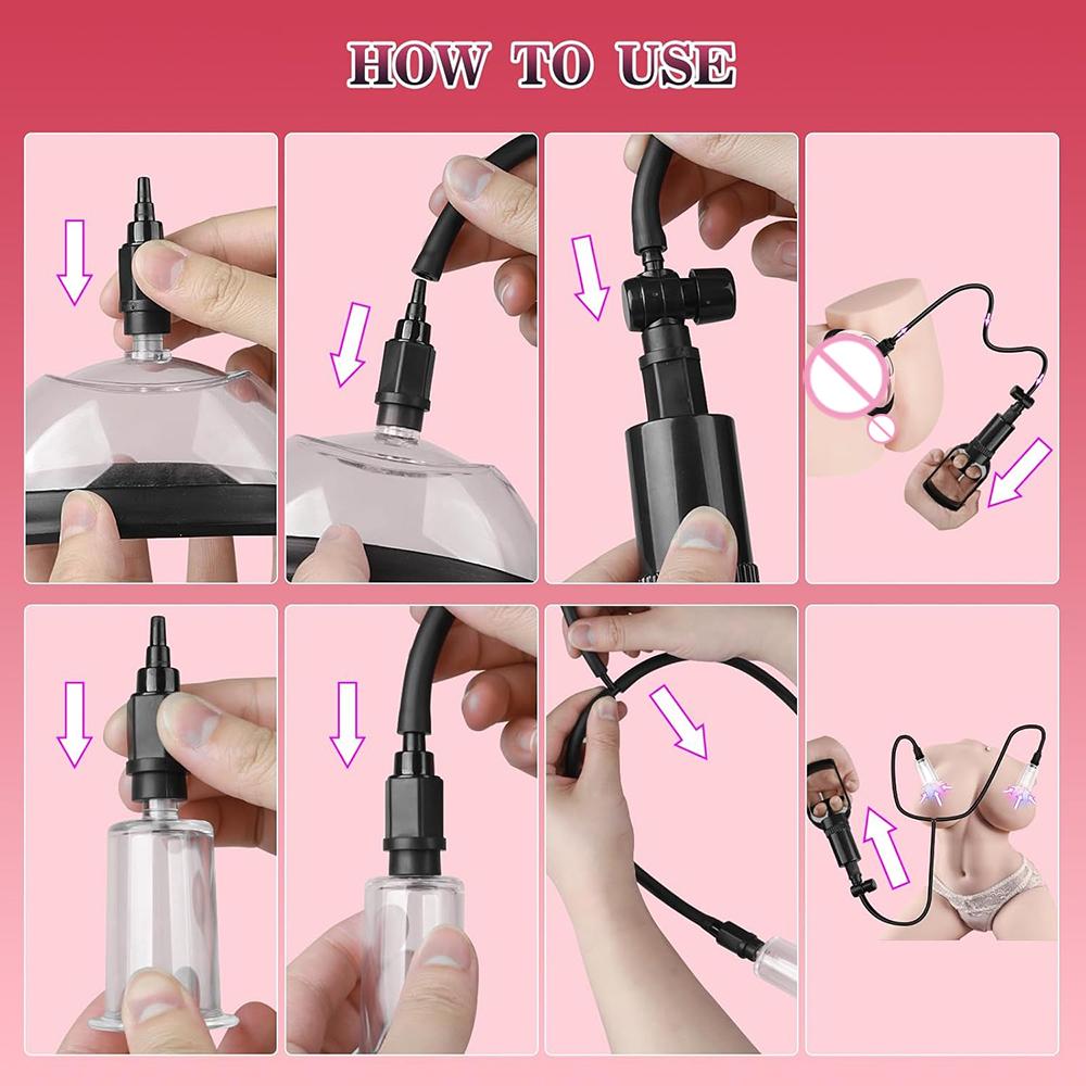 Adult Sex Toys for Female Automatic Vacuum Vagina Pump Nipple Pussy Sucker Clitoral Pump with 6 Powerful Mode Women Masturbation