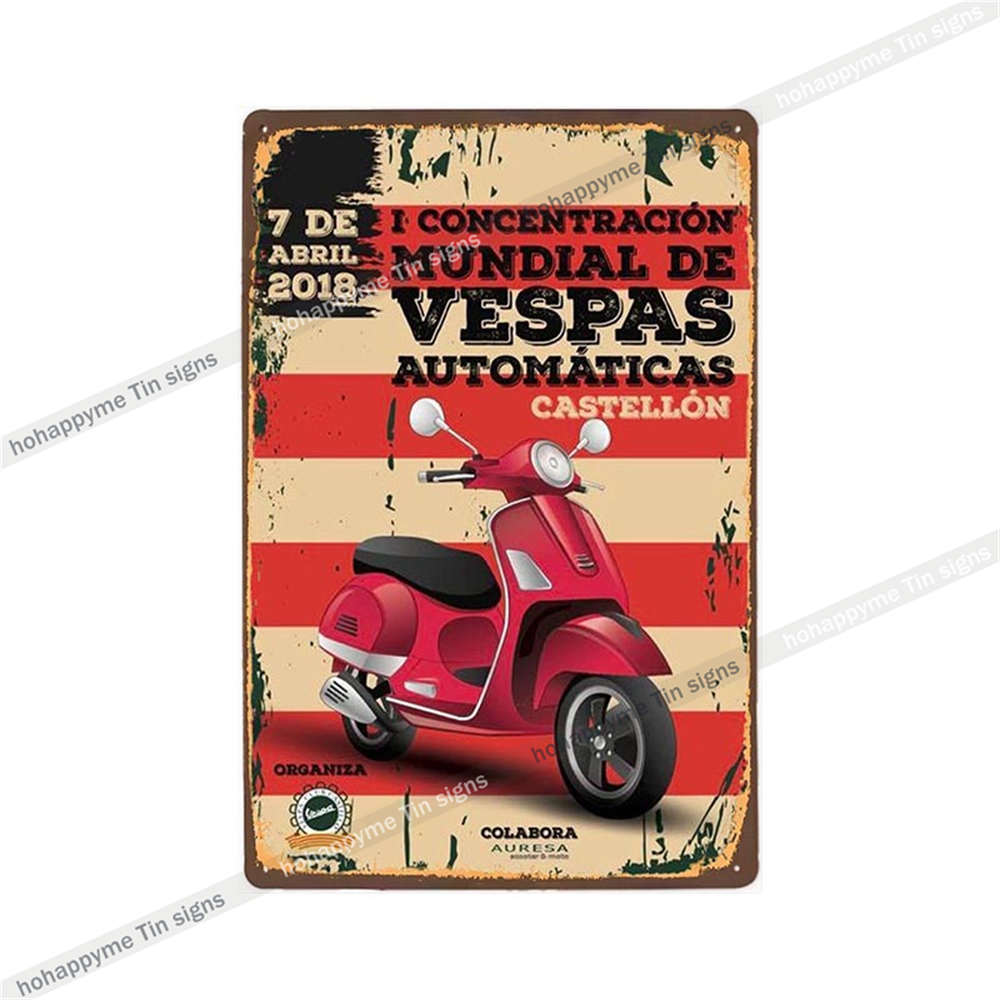 Lambretta Motor Vintage Metal Sign Plaque Decoration Motorcycle Garage Bar Wall Art Poster Plate Home Decor 20x30cm