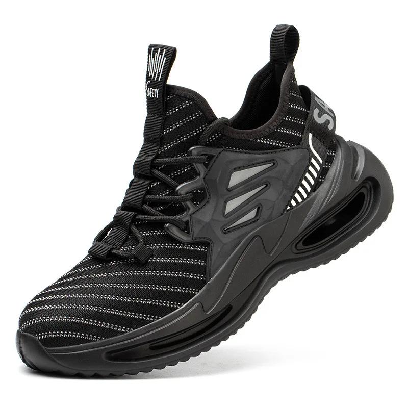 Men Safety Sneakers Steel Toe Lightweight work anti fatigue shoes steel toe protective metal Puncture Boots Protective Design for Workplace Safety 40