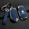Leder Autoschlüssel Flip-Hülle Fob-Abdeckung Halter Schale für 208 2008 308 3008 408 508 107 301 Auto Schlüsselanhänger Zubehör