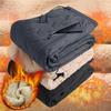 Men's Winter Fleece Thick Lambswool Warm Sweatpants, Casual, Water Proof, Big-Size, Wool Trousers, Male, Black Gray Joggers Trousers