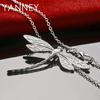 Nuova Collana Libellula Fine in Argento Sterling 925 da 16-30 Pollici 45MM per Donna Moda Regalo di Matrimonio Gioielli per Feste