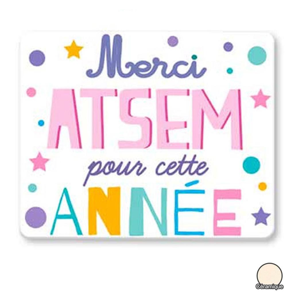 Les Trésors De Lily [R2536] - Multicolored Ceramic Magnet 'Messages' (Thank You Atsem for This Year) - 8x6cm