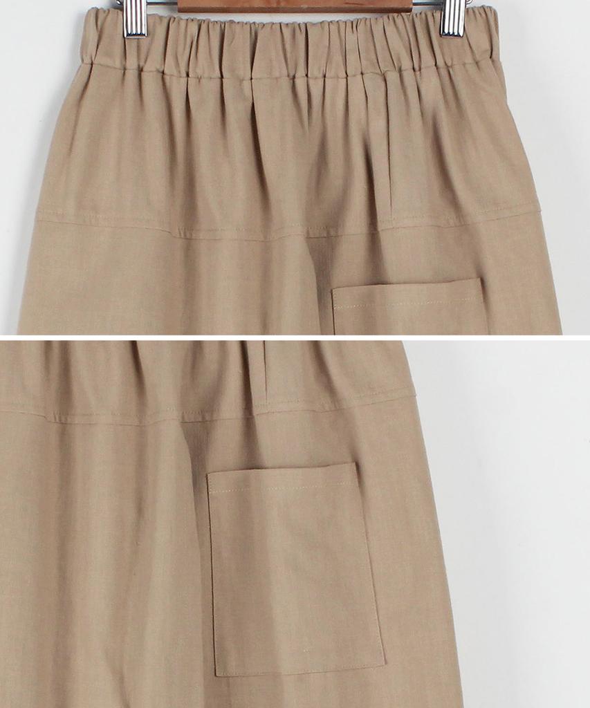 Ppaeppae All-Elastic Linen Touch 3/4 Wide Secret Skirt Pants